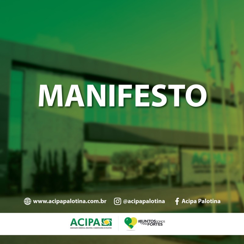 Manifesto da Acipa contra o lockdown decretado nesta sexta-feira (26)