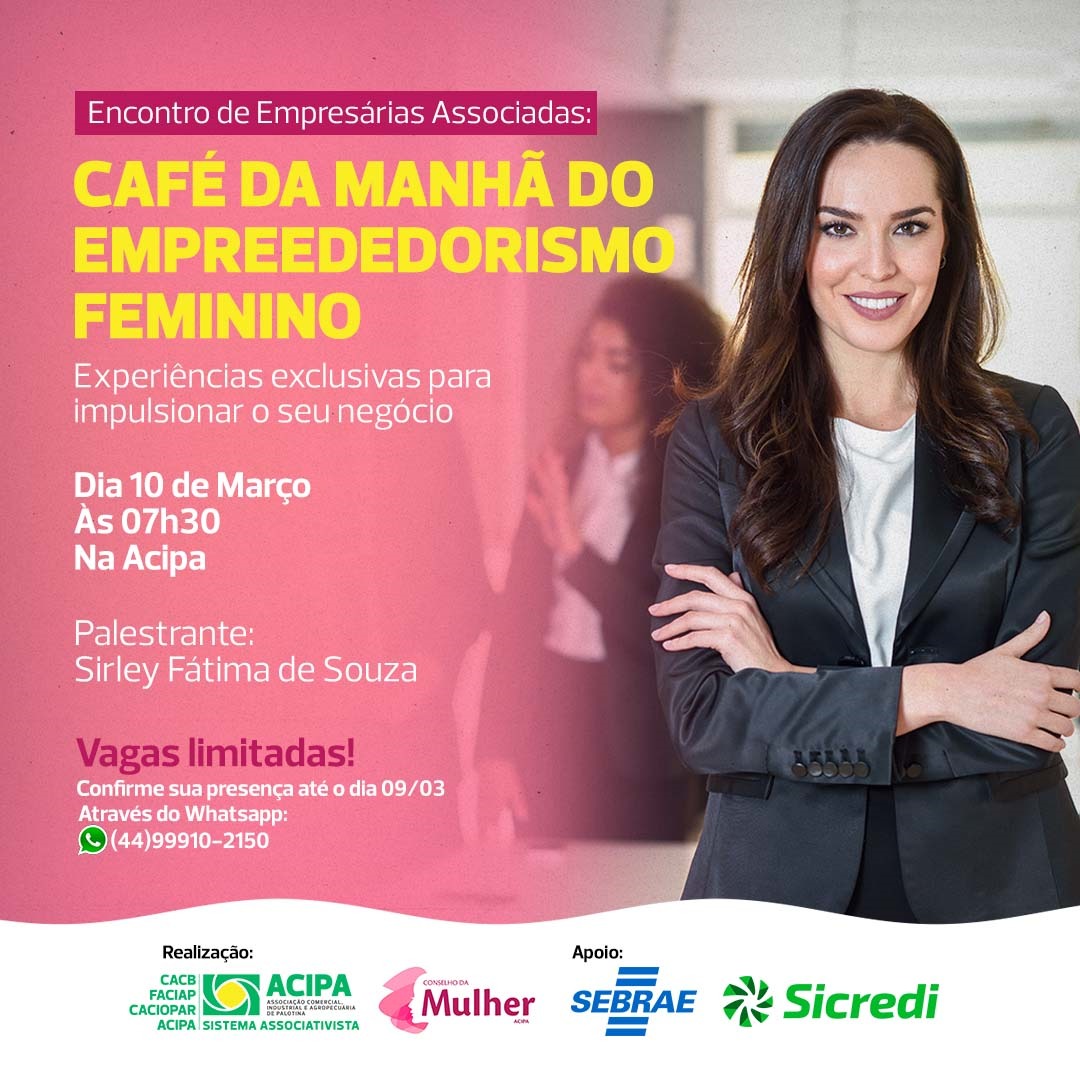 Empreendedorismo Feminino será tema de Café da Manhã na Acipa
